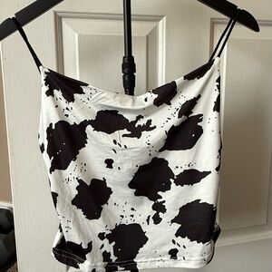 Cow Print Spaghetti Strap Top